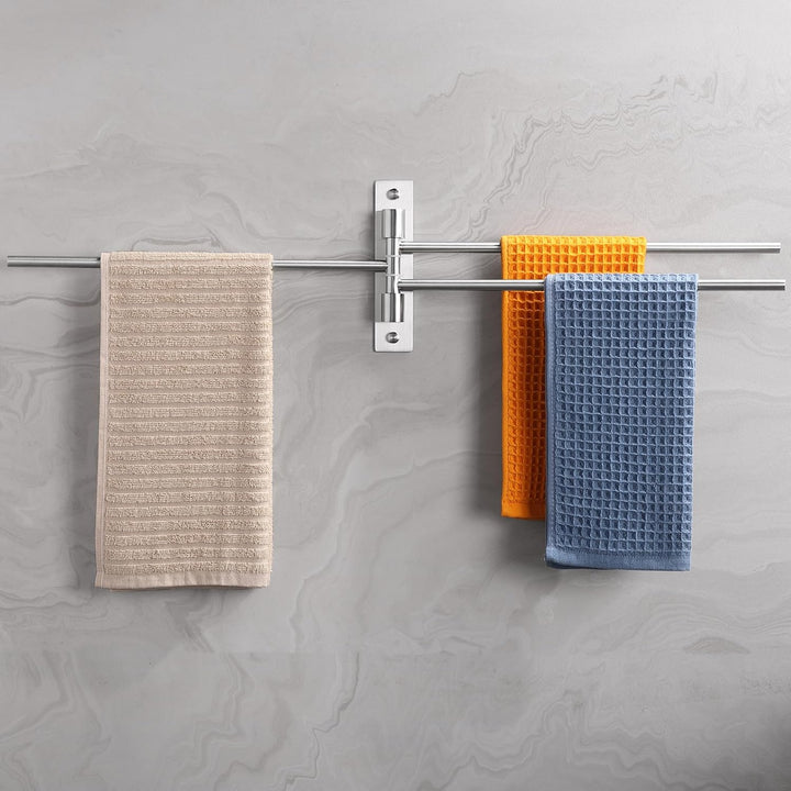 Handtuchhalter mit Bohrmontage 180° Schwenkbar 3-armig Handtuchhalter aus SUS304 Edelstahl Gebürstet