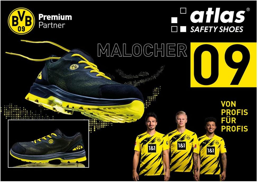 Atlas Malocher 09 S1P Low Sicherheitsschuhe, Halbschuh, Mesh-Obermaterial, Aluminiumkappe, XP Durcht
