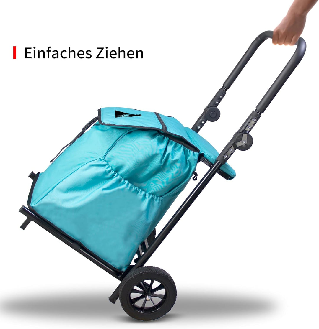 Einkaufstrolley, Klappbarer bis 50kg Einkaufswagen 120L Einkaufstasche Shoppingtrolley Handwagen für