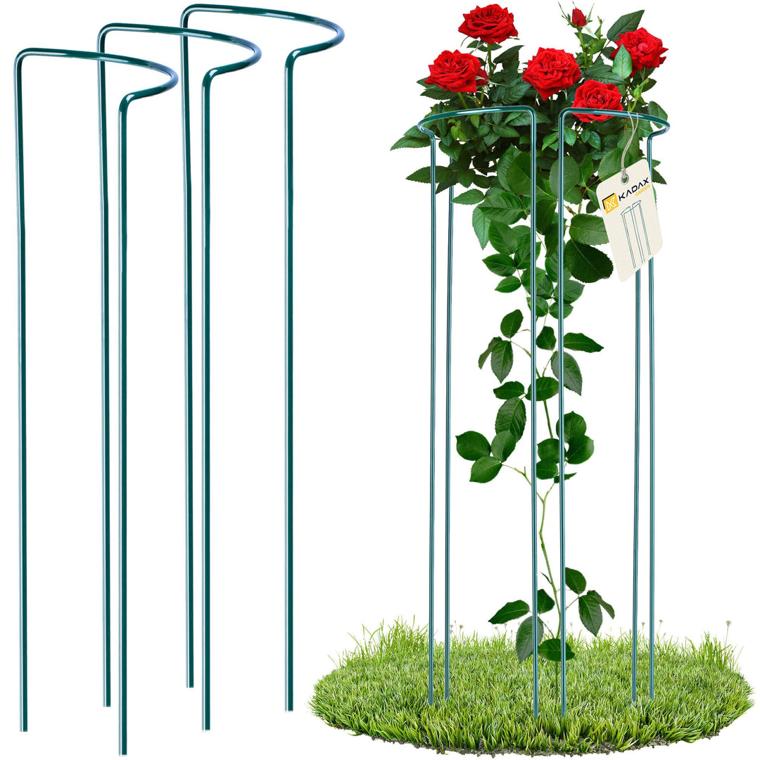 KADAX Pflanzenhalter, 3 Stück, Pflanzenstütze aus Stahl, halbrunde Rankhilfe für Pflanzen, Garten, w