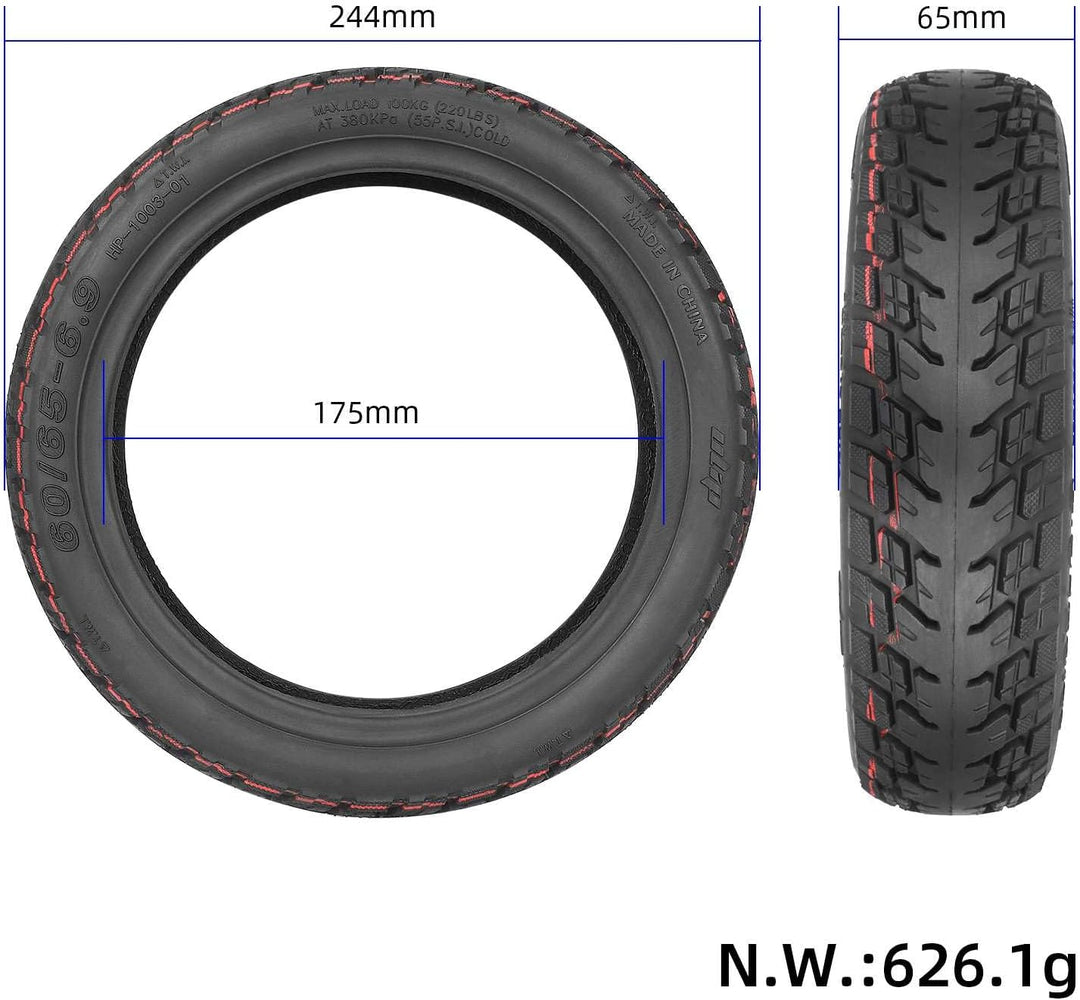 60/65-6,9 Off-Road Schlauchlose Reifen für Ninebot Max G2 G2D G2E Elektroroller Reifen 10 Zoll Rolle