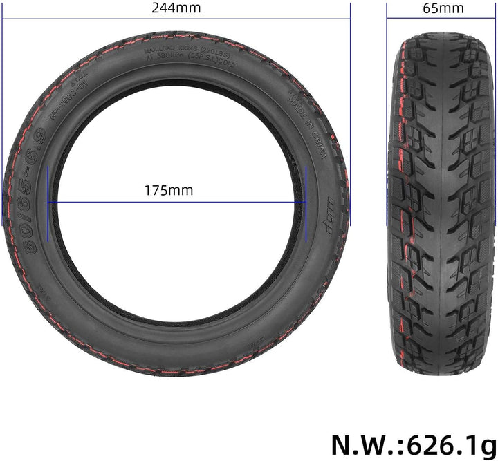 60/65-6,9 Off-Road Schlauchlose Reifen für Ninebot Max G2 G2D G2E Elektroroller Reifen 10 Zoll Rolle
