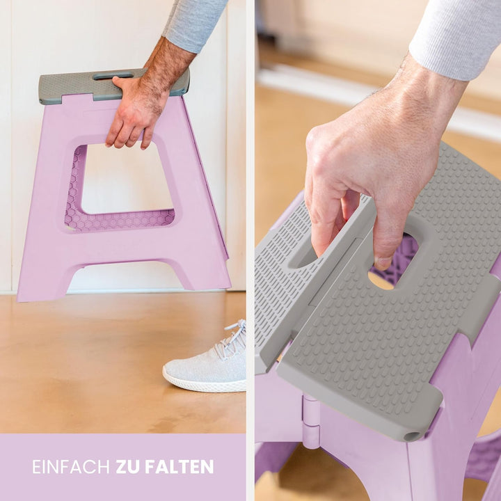 Vigar Kompakte Tritthocker Klappbar für Erwachsene, 32 cm, Klapphocker Faltbar 150 kg rutschfest, Le