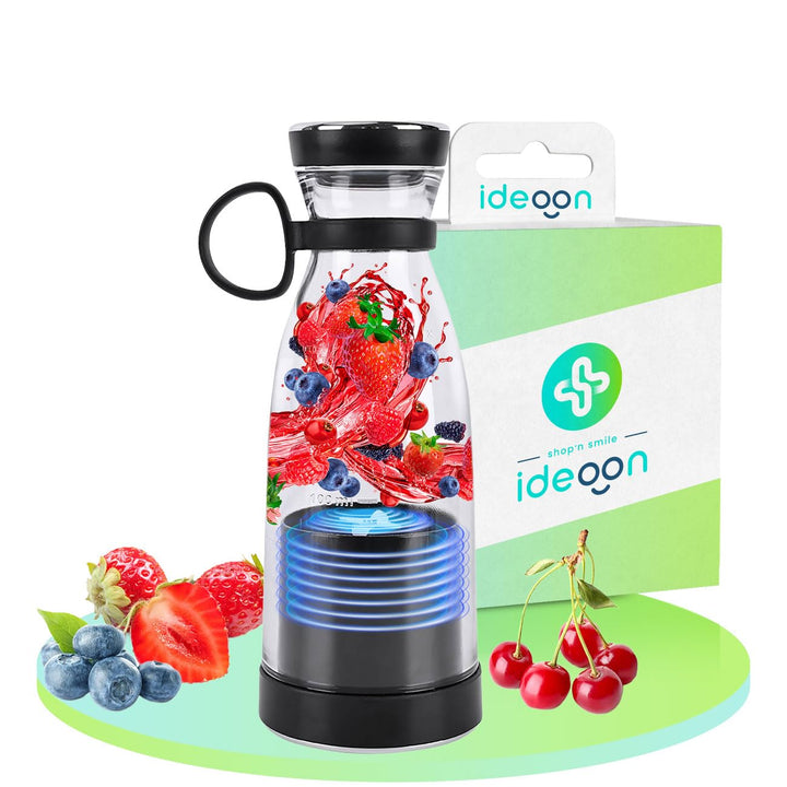 ideoon Mobiler Smoothie Maker 300ml, Akku: Elektrisch, trendig, kompakt & leistungsstark – Ihr porta