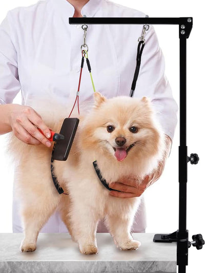 Kalolary Pet Grooming Arm mit Klemme, 35 Zoll Verstellbarer Hundepflegeschlaufe und No Sit Hounch Ha