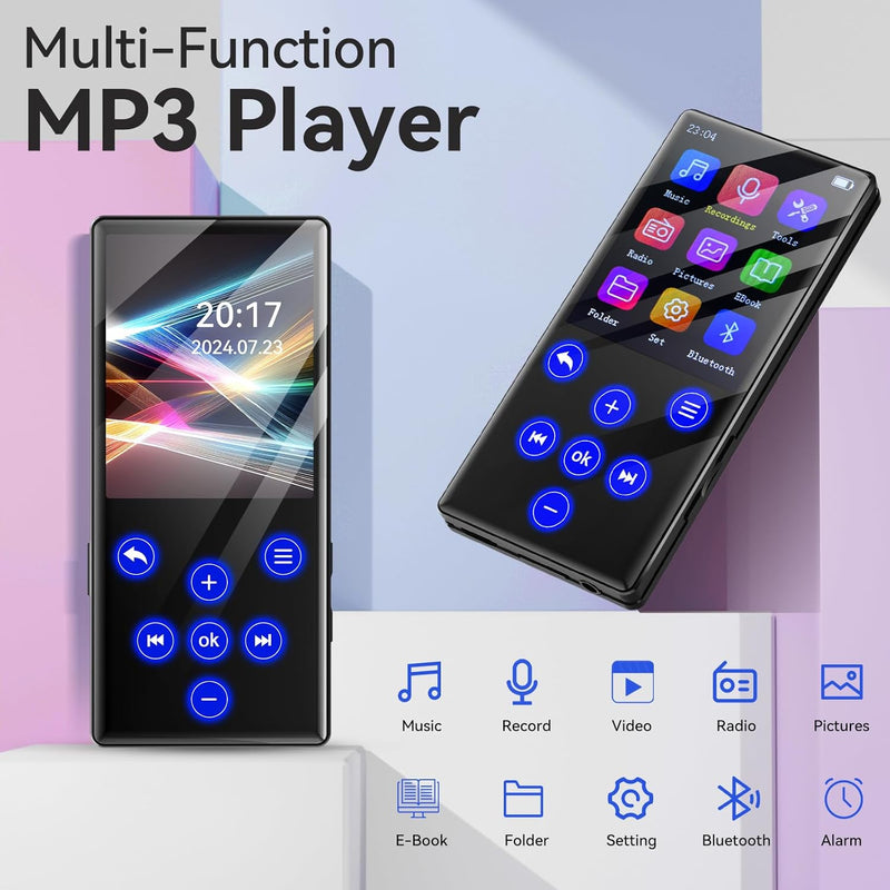 Gueray 128GB MP3 Player mit Bluetooth 5.0 Tragbarer MP3 Player Digitaler Musikspieler mit HiFi Sound