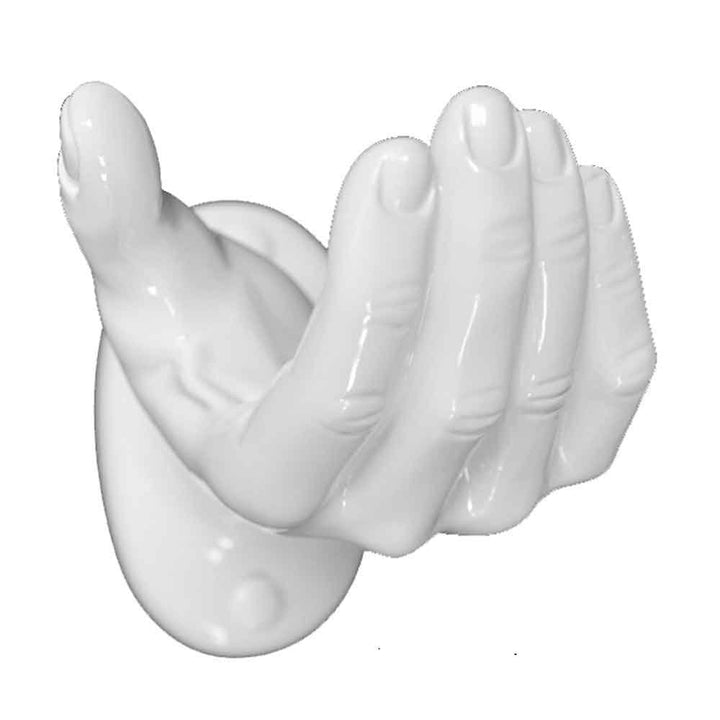 Antartidee - kleiderhaken appendimano Weiss handdekoriertes Harz Made in Italy - ant_1045_Bianco