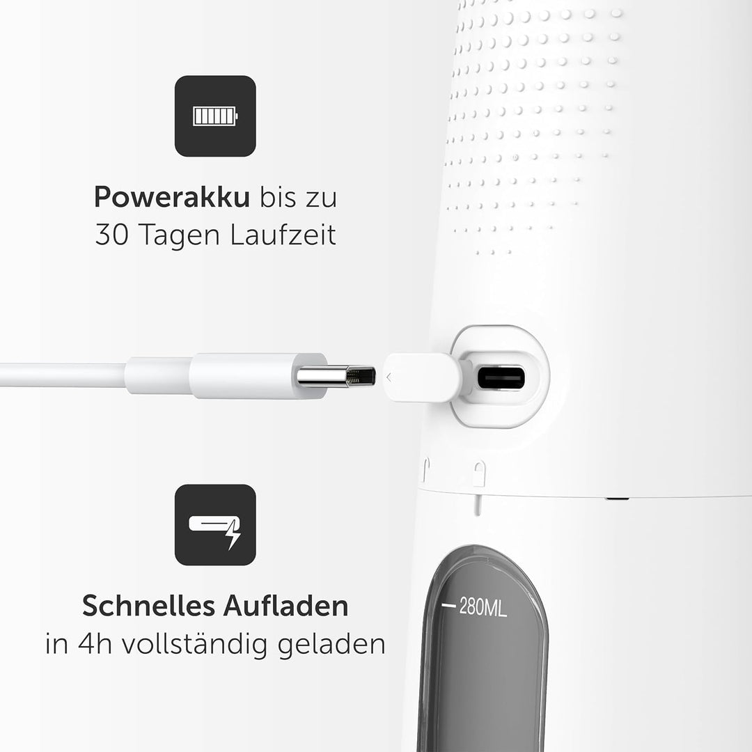 Wondersmile Munddusche PRO - Testsieger 2024-100 Tage risikofrei testen - SmoothFlow-Technologie für