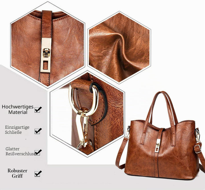 AILLOSA Handtasche Damen Gross Handtaschen Set Für Frauen Umhängetasche Taschen 1-schwarz, 1-schwarz