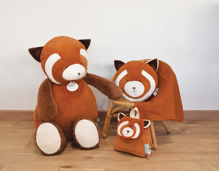 Doudou et Compagnie - Rucksack Panda rot – UNICEF – 20 x 20 x 10 cm – Klettverschluss – verstellbare