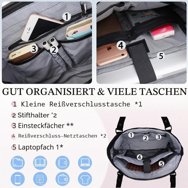 VX VONXURY Laptop Handtasche Damen Laptoptasche,15,6 Zoll Computer Umhängetasche Lehrer Arbeitstasch