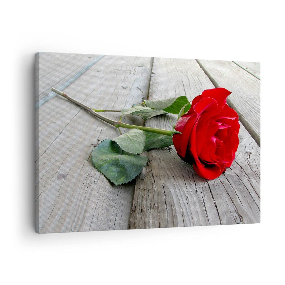 Bilder auf Leinwand Blume Holz Pflanze Leinwandbild mit Rahmen 70x50cm Wandbilder Dekoration Wohnzim