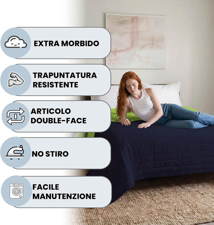 Italian Bed Linen Estivo Einzelbett, Grün, Blau, 170 x 270 cm 170 x 270 cm Grün, Blau, 170 x 270 cm