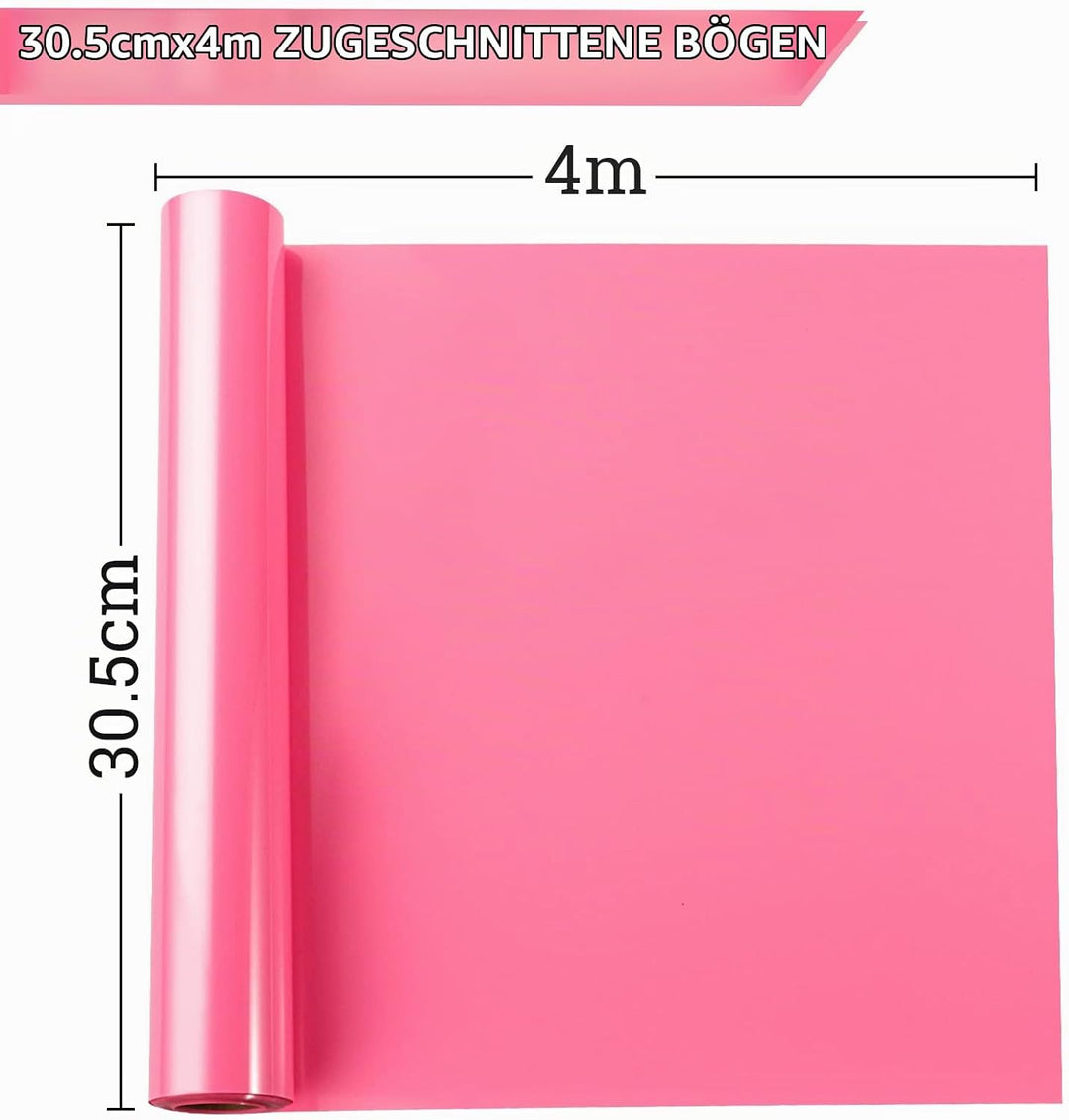 NANAPLUMS Plotterfolie Textil, 30.5cm×4m Flexfolie Plotter Textil, Bügelfolie für Textilien Transfer