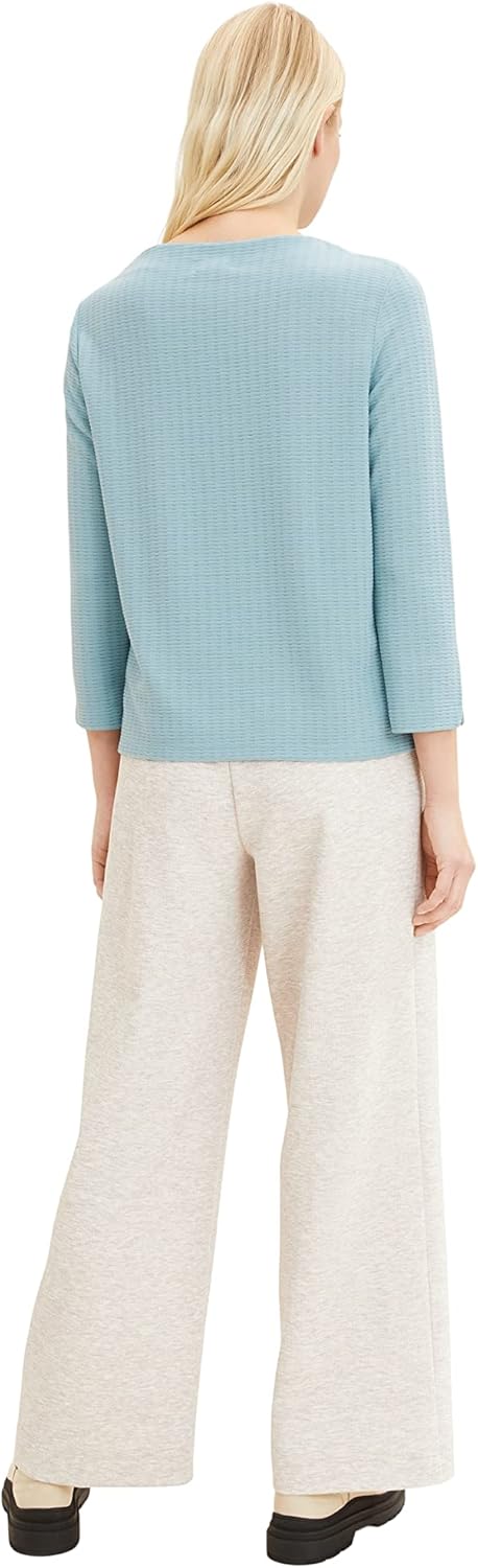 TOM TAILOR Damen Sweatshirt mit Polo-Kragen M 30838 - Tourmaline, M 30838 - Tourmaline