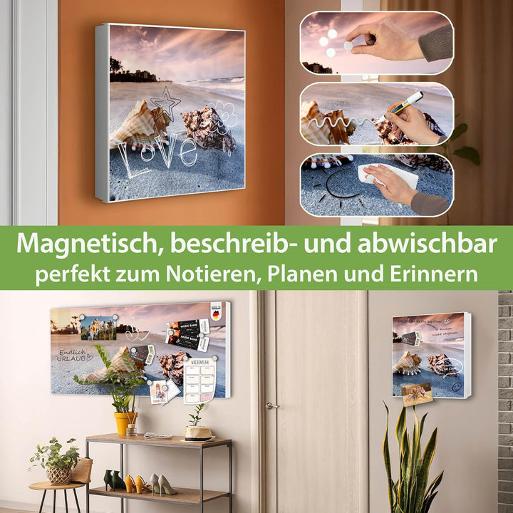 banjado Grosser Schlüsselkasten Glas - Schlüsselbox 30x30cm mit 50 Haken - Schlüsselkasten modern fü