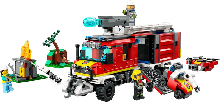 LEGO 60374 City Einsatzleitwagen der Feuerwehr, modernes Feuerwehrauto-Spielzeug mit Löschdrohnen, m
