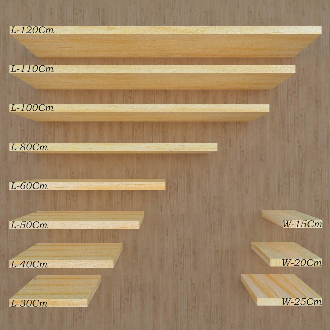 Henor Wandregal Holzwandregal 50 x 15 x 3 cm. Laden Sie 30 kg. Kiefernholz Natur 50 Kiefer F-15 Cm.,