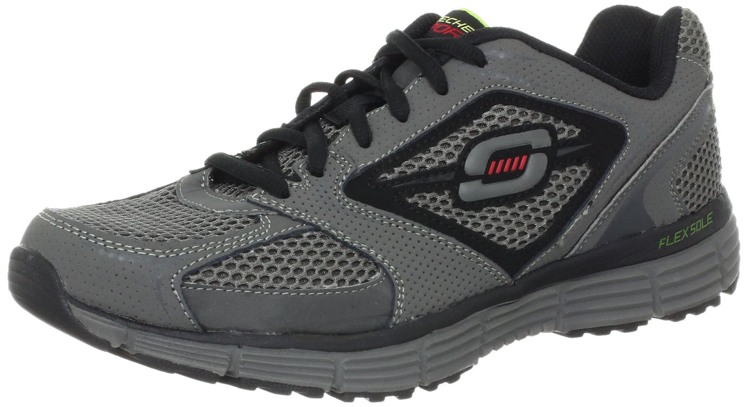 Skechers Sport Herren Agility Oxford, Grau/Limette, 42.5 EU