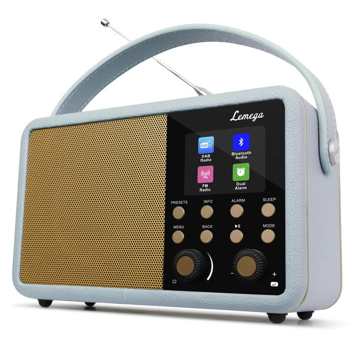 LEMEGA Class Finesse DAB+ Digitalradio, Farbdisplay, Bluetooth,Blau | 60 Senderspeicher, 12 Std Akku