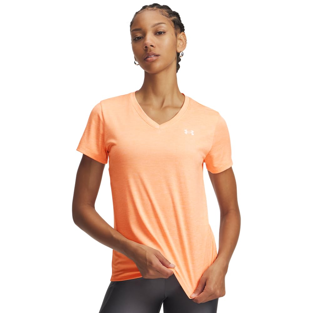 Under Armour Damen Fitness T-Shirt und Tank Tech 1/2 Zip S Orange Bloc, S Orange Bloc