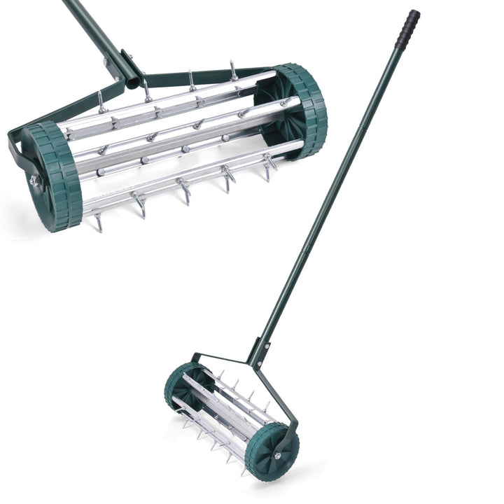 RELAX4LIFE Rasenbelüfter, Rasenlüfter aus Metall, Manueller Handvertikutierer Aerifizierer mit Spike