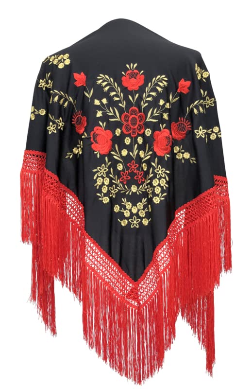 La Senorita Spanischer Manton Tuch Schal bestickt. Flamenco-Tücher für das Fair-, Sevillana- oder Fl