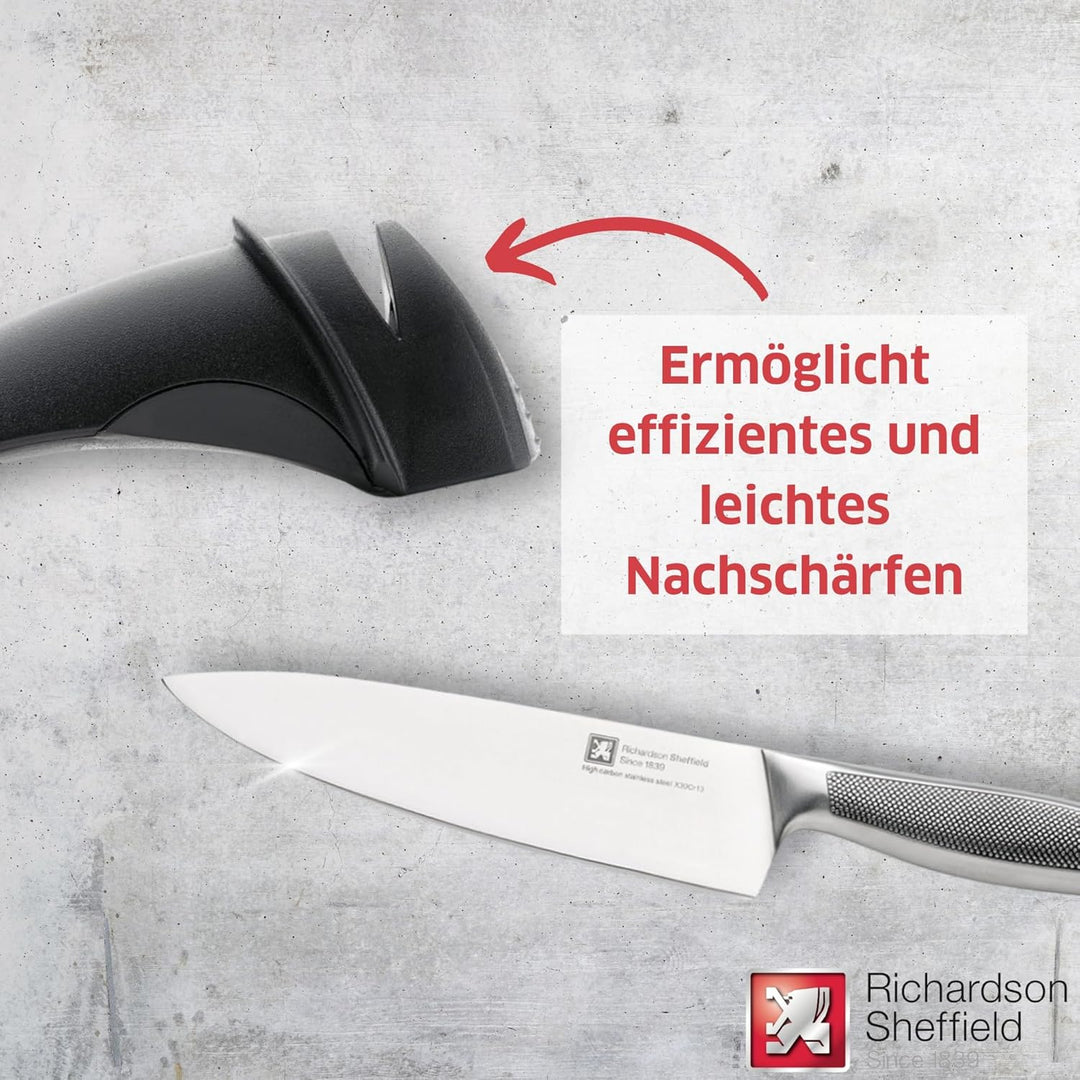 RICHARDSON SHEFFIELD Manueller Messerschärfer Schwarz manueller Messerschleifer Profi für Obstmesser