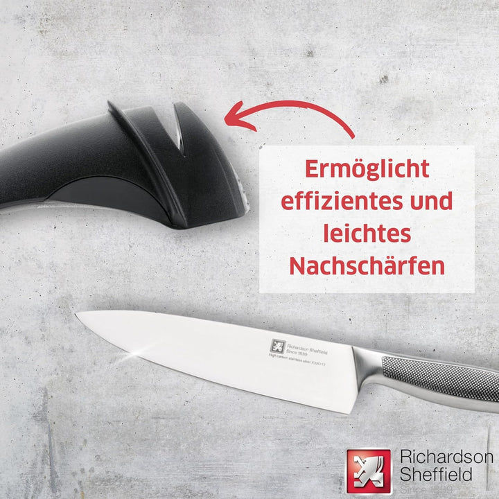 RICHARDSON SHEFFIELD Manueller Messerschärfer Schwarz manueller Messerschleifer Profi für Obstmesser