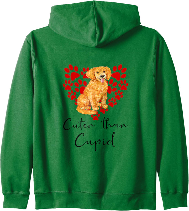 GOLDEN RETRIEVER Cuter Than Cupid GOLDIE Hunde Valentinstag Kapuzenjacke
