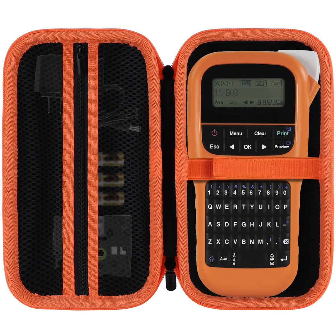 Hart Schutz Hülle Etui Tasche für Brother P-Touch PTH110 Monochrom Beschriftungsgerät (Schwarz + Ora