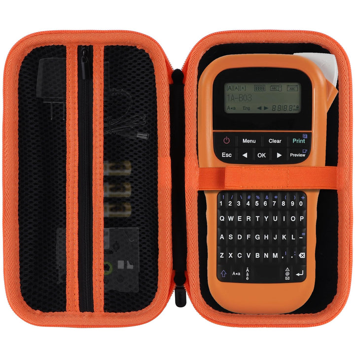 Hart Schutz Hülle Etui Tasche für Brother P-Touch PTH110 Monochrom Beschriftungsgerät (Schwarz + Ora