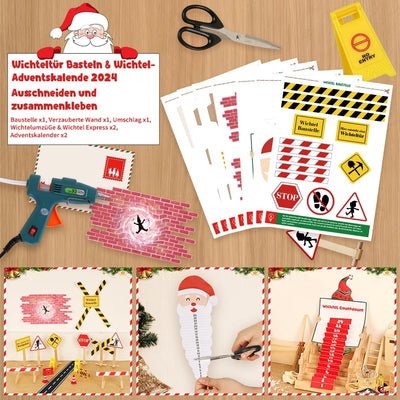 67Pcs Wichteltür Rot Komplettset mit Briefen, Wichtel Zubehör Baustelle, Miniatur Wichtelhaus Pickni