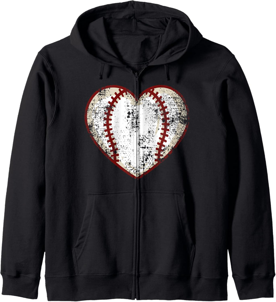 Love Baseball Retro Herz Druck. Geschenk für Baseball-Fans Kapuzenjacke