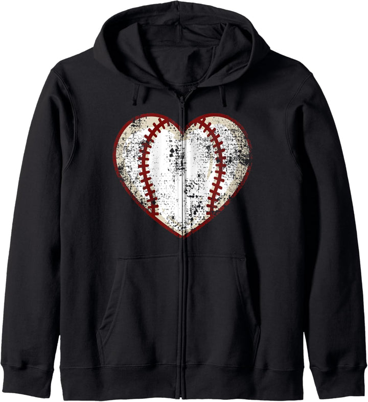 Love Baseball Retro Herz Druck. Geschenk für Baseball-Fans Kapuzenjacke