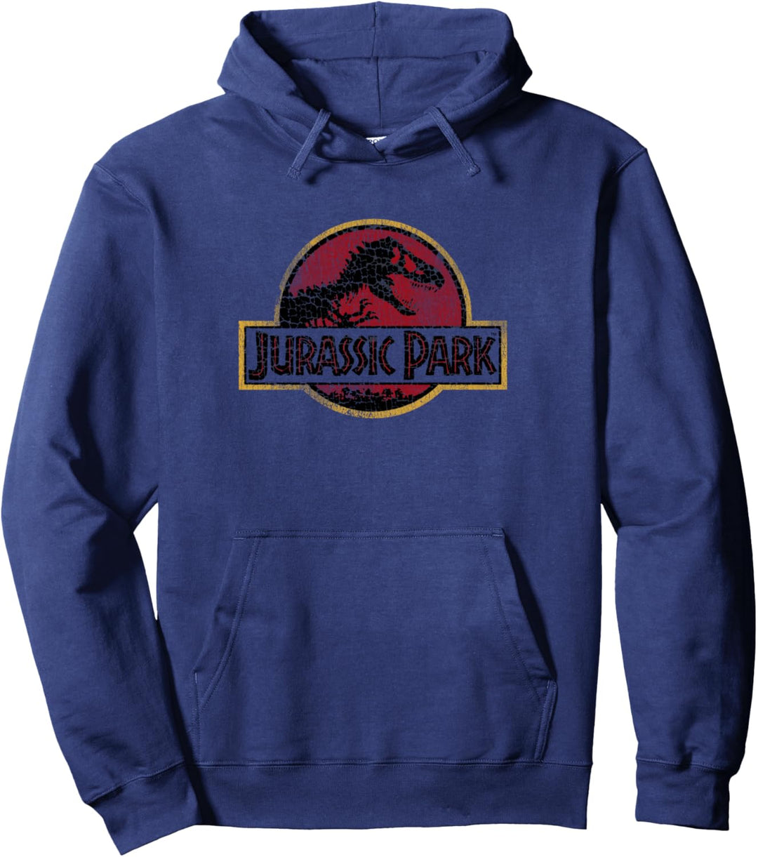 Jurassic Park Cracked Classic Vintage Logo Pullover Hoodie