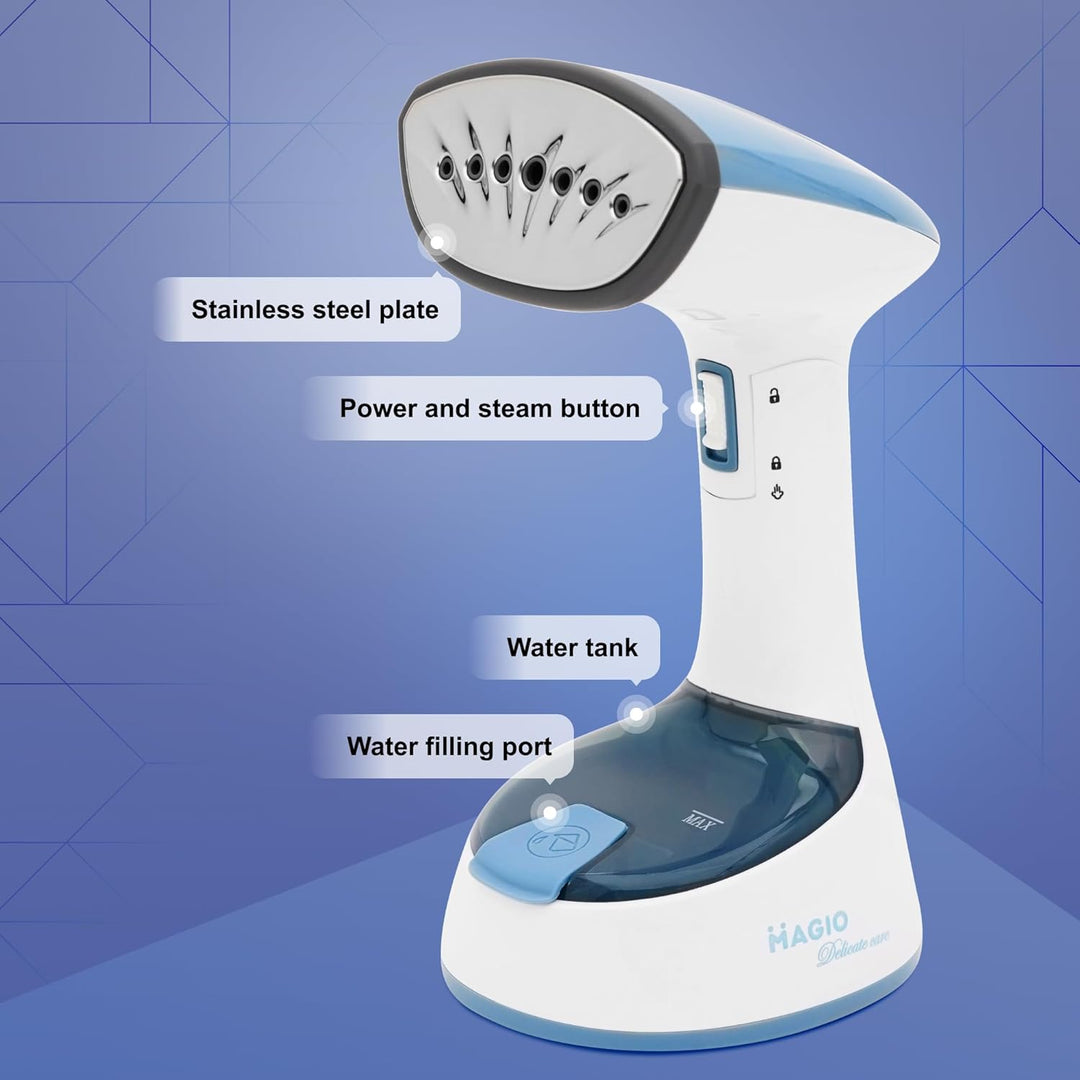 MAGIO Hand-Dampfglätter 1500W – Steamer | Tragbares und klappbares Design | Starker Dampf 20 g/min|