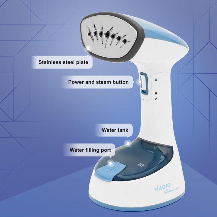 MAGIO Hand-Dampfglätter 1500W – Steamer | Tragbares und klappbares Design | Starker Dampf 20 g/min|