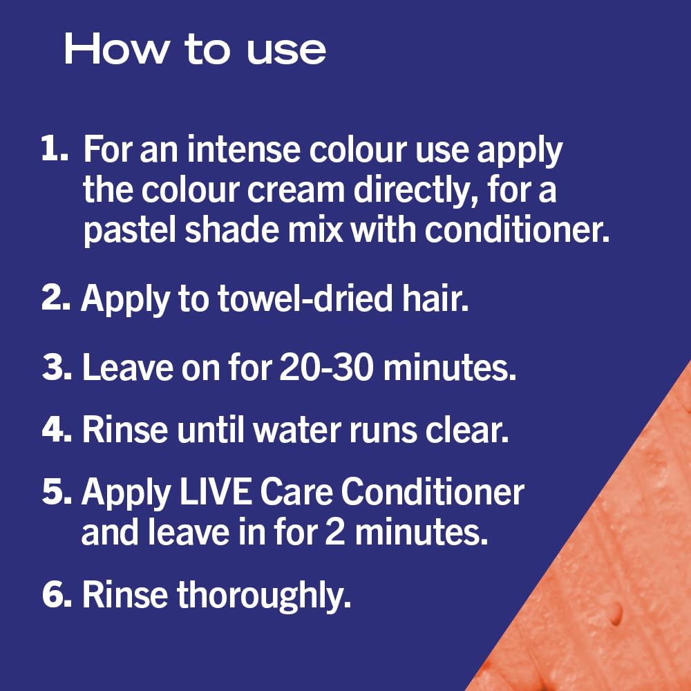 Schwarzkopf LIVE Ultra Brights 085 Vibrant Orange Semi-Permanent Hair Dye, Bold Intense Color for Up