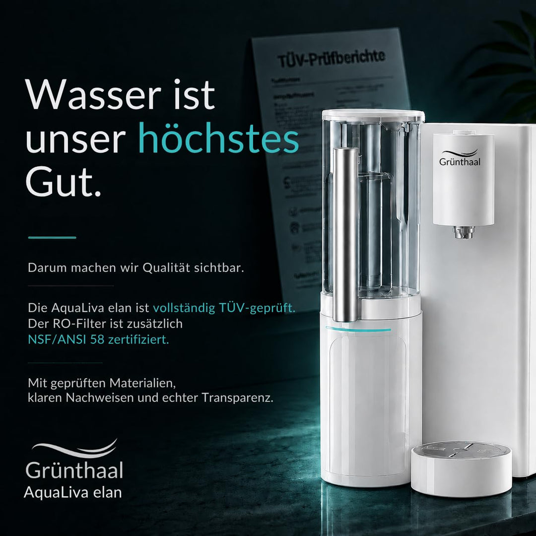 Osmoseanlage Auftisch AquaLiva elan | Umkehrosmoseanlage Trinkwasser | Ohne Installation | Wasserfil