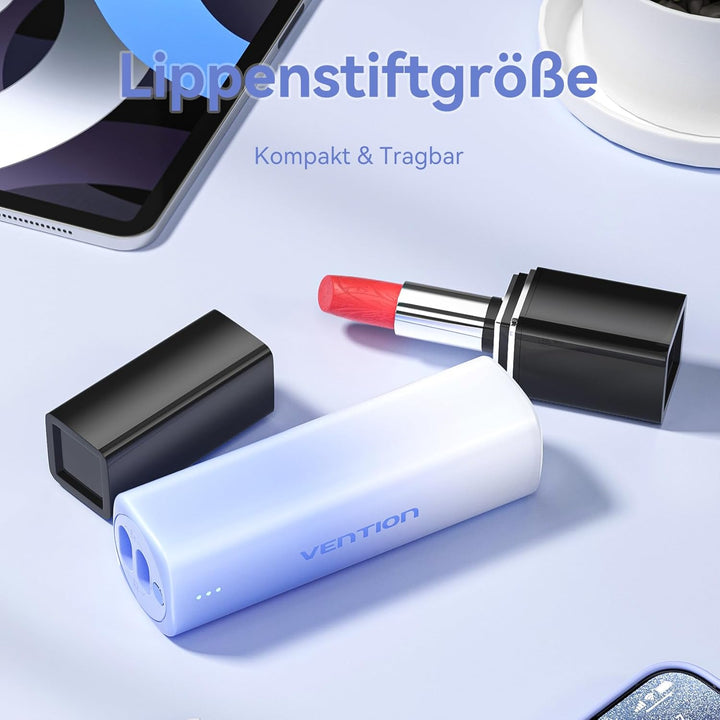 VENTION Mini Power bank 5000mAh mit USB C & Lightning Kabel PD 20W Farbige Powerbank Klein Schnellla