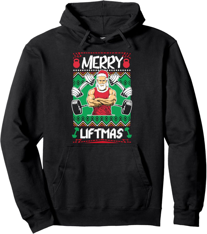 Merry Liftmas Geschenk für Fitness-Athleten und Bodybuilder Pullover Hoodie