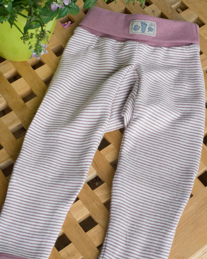 Lilano, Merino Baby Hose Nabelbund mit Umschlag, 70% Wolle (Bio), 30% Seide, 210gr./m² 80 Mauve / Na
