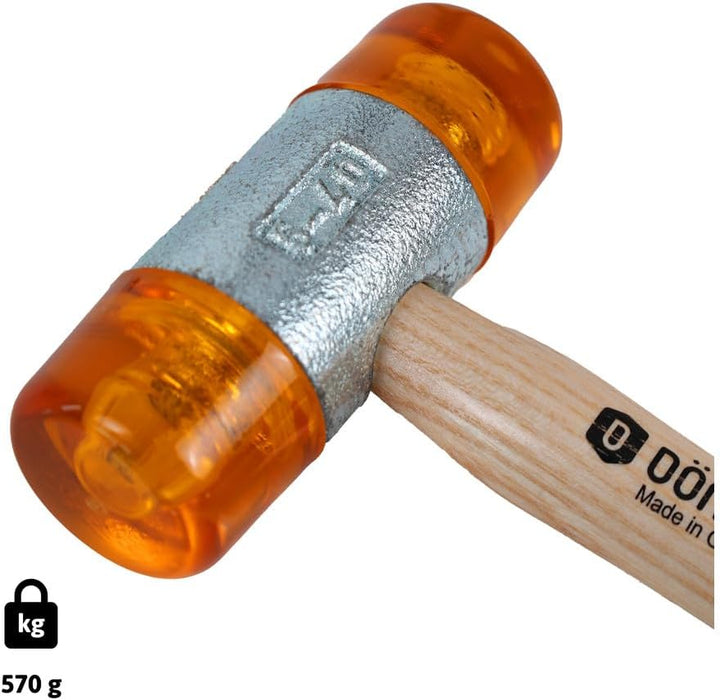 Dönges Rückschlagfreier Schonhammer mit lackiertem Eschenstiel | Ø 40 mm | 570 g leicht | Austauschb