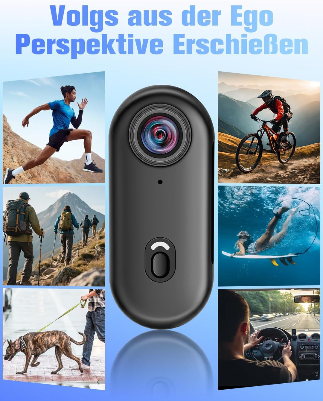 Action Cam 4K, Sportkamera WLAN 120° 1080P HD, Mini Action Kamera WiFi Fahrrad Motorrad Helmkamera,