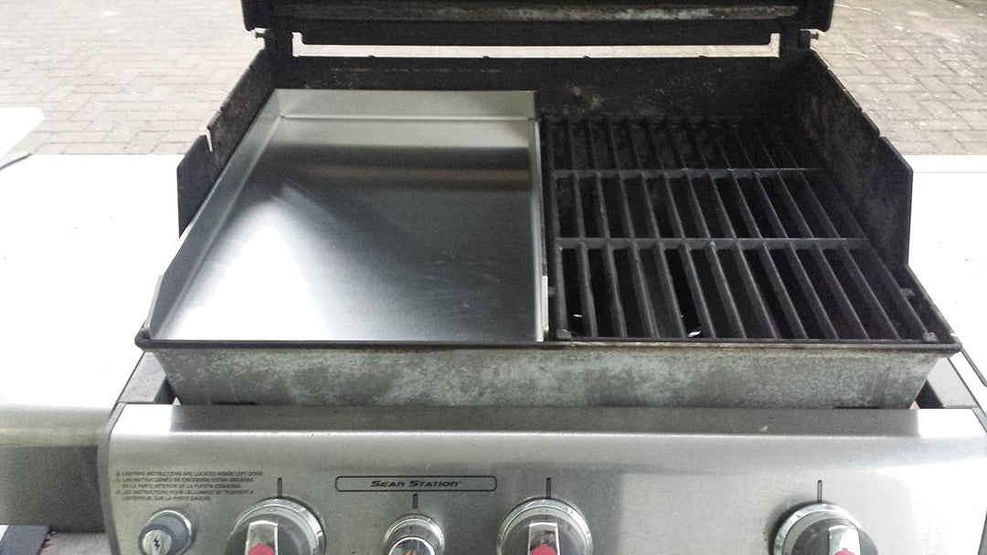 Kette´s Grillzubehör Plancha/Griddle-Plate/Bratplatte/Edelstahl kompatibel mit Weber Genesis bis 201