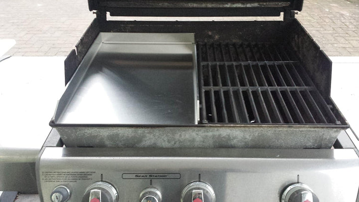 Kette´s Grillzubehör Plancha/Griddle-Plate/Bratplatte/Edelstahl kompatibel mit Weber Genesis bis 201