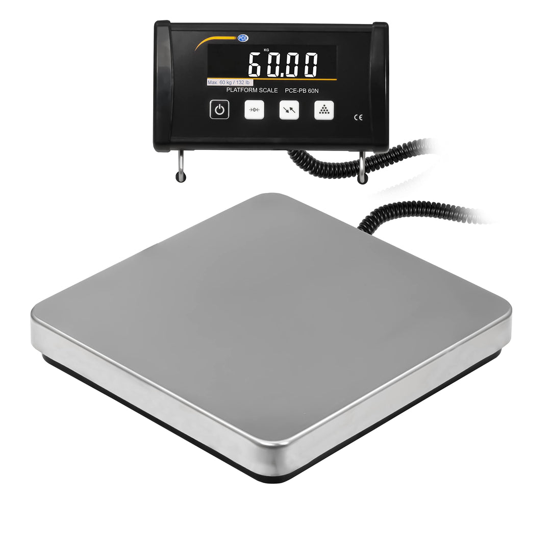 Paketwaage PCE-PB 60N bis 60 kg, Bidirektionale USB Schnittstelle, PEAK Hold Funktion, Zählfunktion,