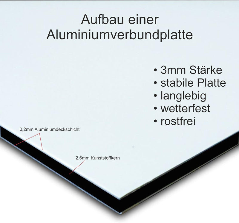 Melis Folienwerkstatt Schild - Parken verboten Wunschtext - 60x40cm | 3mm Aluverbund – S00020-T-A -2