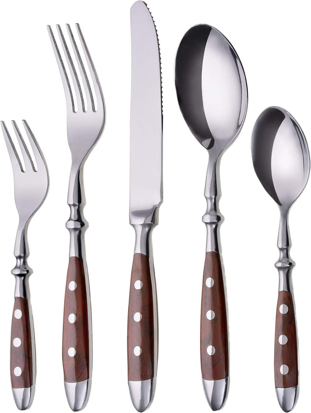 GRÄWE Besteckset für 6 Personen aus Edelstahl, Schwer, Rustikal, Tafelbesteck Set 30-teilig, Geschmi